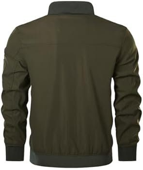 HOOD CREW Lente heren casual winddichte jassen volledige rits lichtgewicht bomberjack jas, Zwart, S
