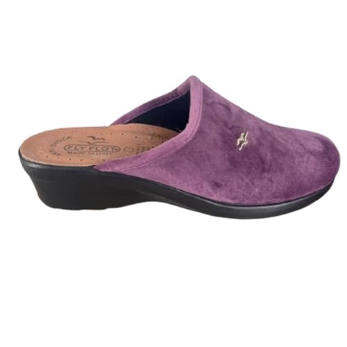 Fly Flot | Trendy Woman Zapatillas de mujer con logotipo de microfibra suave plantilla de piel antichoque, Lila., 35 EU