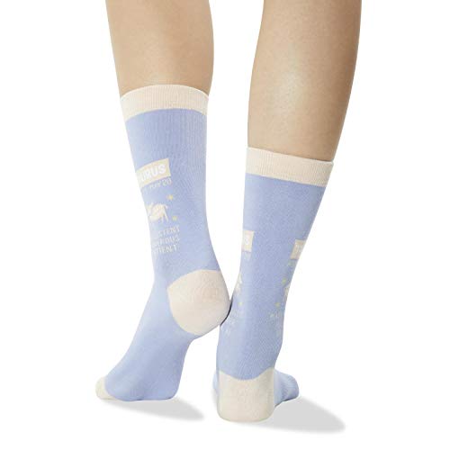 Image of Hot Sox Womens Taurus Zodiac Crew Socks, Womens Shoe Size 4-10.5, Periwinkle