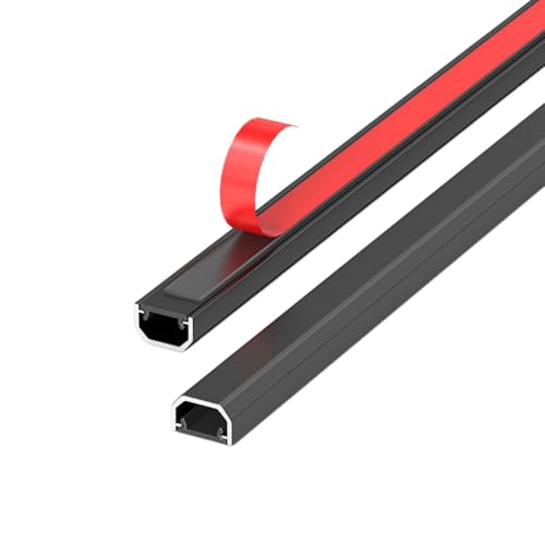 Goulotte en aluminium noir 15mm design épuré pour gestion des câbles
