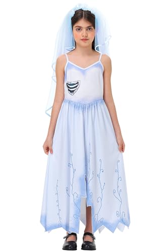 Vestido de Novia Zombi Azul para Niñas 3-14 Años miniatura 5