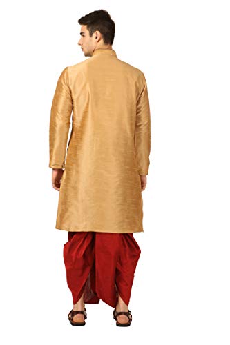 Image of Royal Kurta Men's Cotton Silk Dhoti Kurta (White)