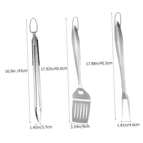 Set de accesorios para parrilla acero inoxidable 3 piezas miniatura 2