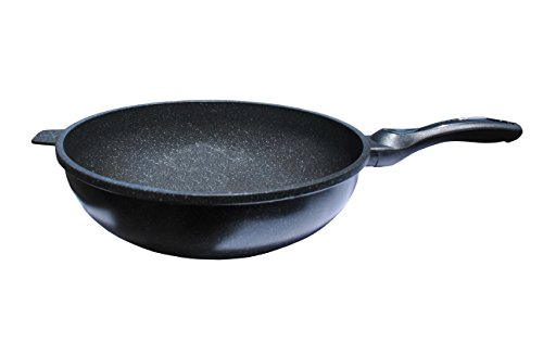 Alpha Nonstick Marble Stone Coating Wok Pan, 13.4-Inch PFOA FREE