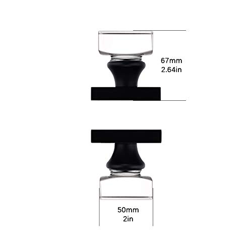 Coolnews Crystal Glass Door Knobs Interior For Closet/Bifold, Square Half-Dummy Door Knob, Matte Black (4 Pack) #TOP1
