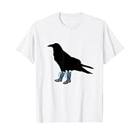 Funny Crow in Wellies Bird in Wellington Boots Novelty T-Shirt