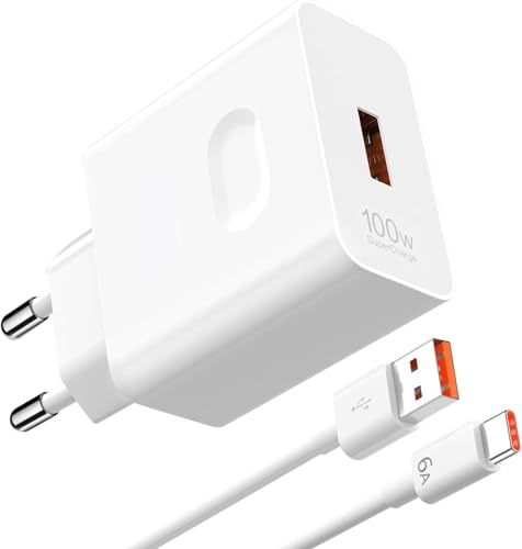 100W SuperCharge Caricabatterie USB C con Cavo di Ricarica 1m 6A per Honor 400 200 Pro Magic 7Pro 7 Pura 100W Caricatore Rapido per HONOR X9c X8c X8b X8a X7b X6b X9b X9a 400 90 70 Lite