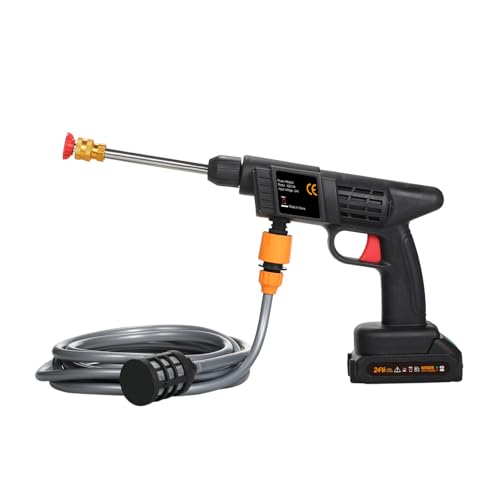 VISLONE Cordless Power Washer High Power Washer Machine 60Bar and Charger 24V 1500mAh Portable Pressure Washer with Foam Generator Nozzle Water Pump for Car, Watering Flowers, Cleaning Floors