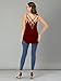 Famulily Women's Cute Criss Cross Back Tank Tops Loose Hollow Out Camisole Shirt (Small, Wine Red)