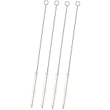 4 Pack Straw Cleaner Brush, Extra Long Stainless Steel Metal Bristles (12 inch)