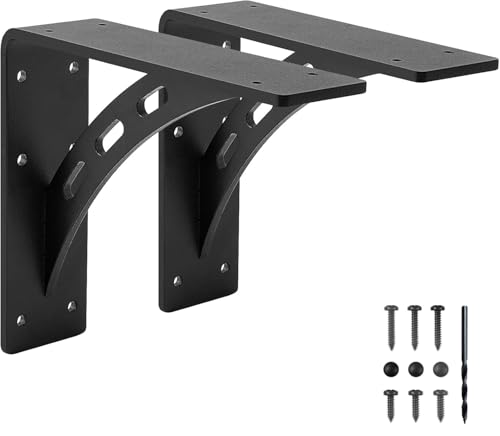 FIRMETAL 9"x8"x2.5" Heavy Duty Shelf Brackets - Max Load 1100 LBS, Premium Alloy Metal Mantel Brackets - Set of 2 - Fireplace & Countertop Support