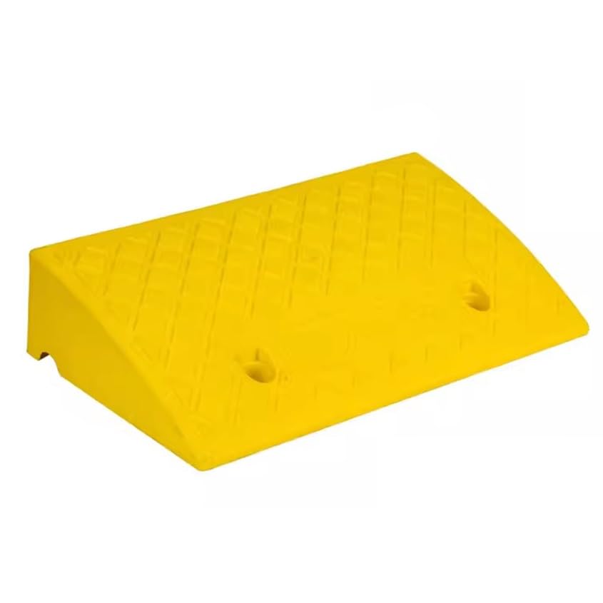 Rampa para bordillo, rampa portátil ligera de plástico, 12 cm, amarilla, para scooter, silla de ruedas, coche, moto