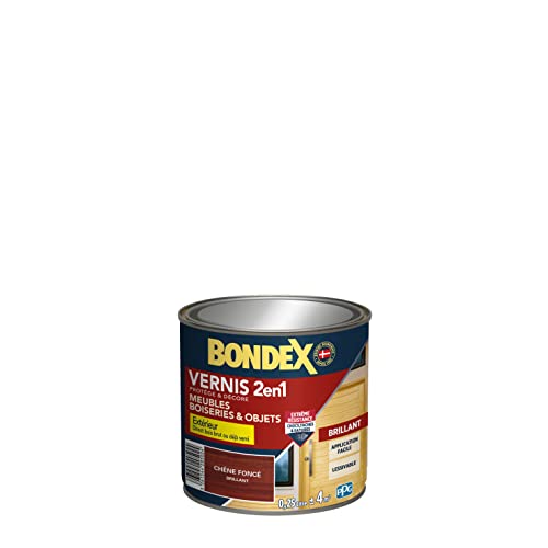 BONDEX - Vernis - Protège et Embellit le Bois - Brillant - 0,25l - Chêne foncé Cover