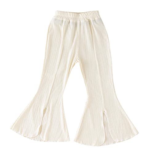 Black Flare Leggings High Waisted Pockets Kids Toddler Little Baby Girl Ruffle Ripped Jeans Bell Bottom Flare Pants