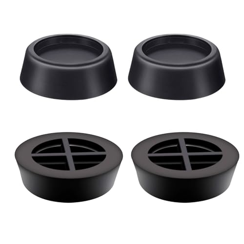 ChasCoCo洗濯機 かさ上げ 振動吸収マット 防振ゴム 防振マット 振動軽減 高さ調整 底上げ 防振防音 揺れ防止 滑り止め 冷蔵庫 ソファー テーブル ベッドの高さをあげる 家電・家具ゴムマット 据付脚 洗濯機台 ゴム足パット 丸型（ブラック）