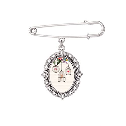 Broche cage à fleurs Art Déco clips pour robe chemise châle et bijoux de mode vintage taille M
