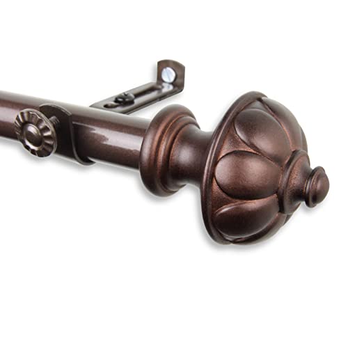 Rod Desyne Sandra 13/16" Single Curtain Rod, 28-48 inch, Cocoa