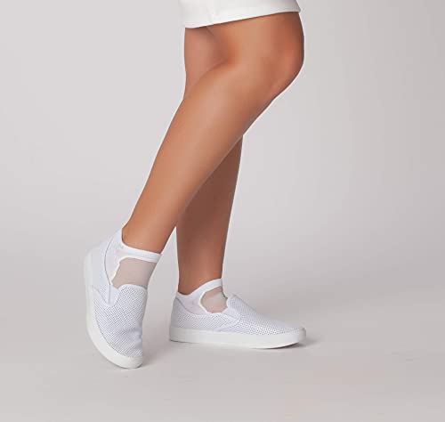 Shashi White Mesh Non Slip Ergonomic Socks Pilates Barre Ballet Yoga Dance White Medium / 8-10