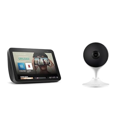 Echo Show 8 (2ª Geração): Smart Display HD de 8" com Alexa e câmera de 13 MP - Cor Preta + Câmera IM3c Intelbras