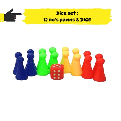 Ludo Traditional Indian Board Game for Kids and Family Fun (Multy Color)