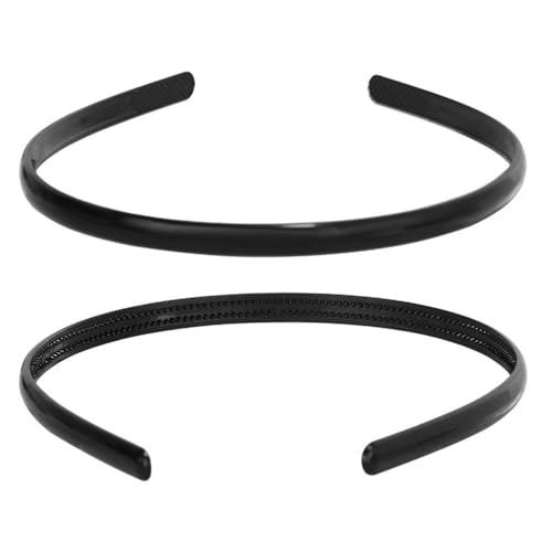 MIETONG 2 Pezzi Cerchietti per Capelli - 8mm Larghezza Cerchietto Nero Cerchietto Capelli in Plastica Fai Da Te Accessori Cerchietto Capelli con Denti per Ragazze Donne Uomini