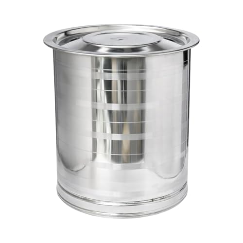 Image of ODAR Stainless Steel Atta Tanki with Lid - Heavy Duty Flour Storage Container | Atta Drum /Pawali /Box | Rust Proof Kitchen Storage (Aata Tanki 16Kg)