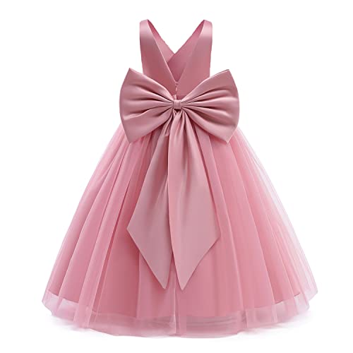 NNJXD Girl Pageant Party Dress Long Tulle Princess Flower Girls Wedding Gown