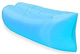 Retoo Wasserdichtes Aufblasbares Sofa 190x70cm mit Kompakte Tragebeutel, Luftsofa und Reißfestem Gewebe von bis zu 200kg, Ideal für Camping, Meer, Strand, Air Lounger, Indoor und Outdoor, Blau