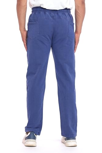 Image of Men's Denim Joggers, Regular Fit, Mid Rise, Stretchable Cotton Blend, Drawstring Waist, Soft Fabric, Multiple Pockets, Tapered Leg Casual Pants