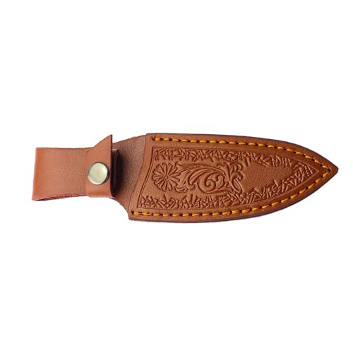 REDYY Smooth Leather Knife Protective Cover Leather Sheaths Knife Guard Knife Fixed Knife Cover For Various Knife Convenient Kitchen Tool Storage Bag, Brown