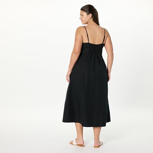 Image of The Drop Womens Daphne Square Neck Linen Maxi Dress
