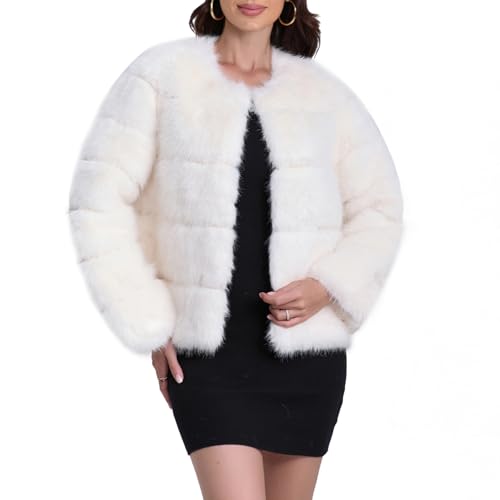 QUENTY PIELIES Faux Fur Coat Women’s Jacket Winter Long Sleeve Overcoat Warm2