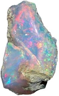 1 piedra natural de ópalo etíope crudo, cristales curativos de chakras ásperos, suministros sueltos para envolver joyas, piedra natal de octubre,