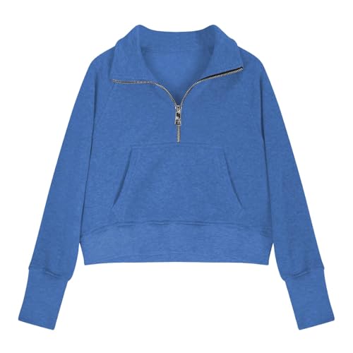 Girls Sweatshirts Half Zip Long Sleeve With Thumb Hole Cute Trendy Fall Pullover Crop Tops For Teen Girl Sweaters2