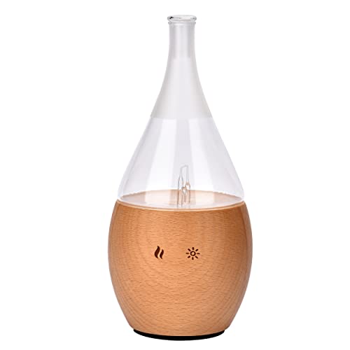 Zen'Arôme - Diffuseur d'Huiles Essentielles par Nébulisation Programmable Bolea - Intensité Réglable (jusqu'à 100m²) et Éclairage LED - Diffusion à Froid pour l’Aromathérapie, Minuterie - Bois, Verre