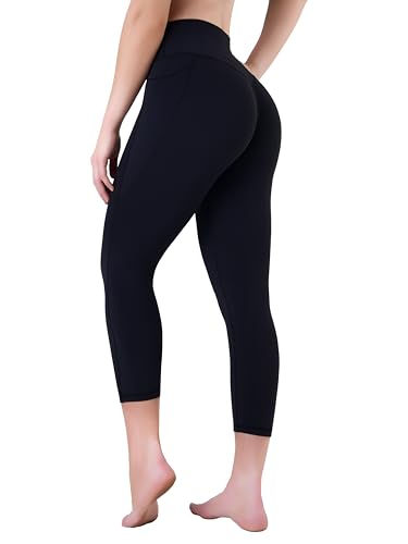 Sustainable Butt Lifting Capri Leggings with Pockets for Women, High Waisted No Front Seam Tummy Control Workout Yoga Pants4