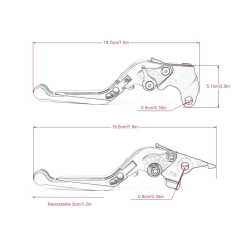 Leviers de frein moto Suzuki SV650 commande réglable argent - 2