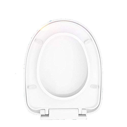Asiento de inodoro universal grueso, silencioso, montaje superior, fácil de limpiar, para inodoro en forma de U/V/O, blanco, con 40 ~ 44 cm x 34 ~ 35 cm, Wit-40 ~ 44 cm x 34 ~ 35 cm (40 ~ 44 cm x 34 ~