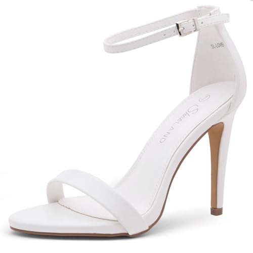 Image of Shoe Land Women's High Heels - Open Toe Stiletto Heels with Adjustable Ankle Strap | Dressy Sexy Strappy Heeled Sandals for Wedding, Prom, Party & Evening Wear