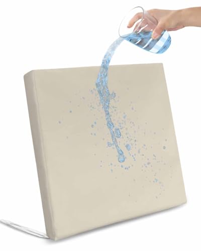 Pinroote Ivory White Patio Cushion Covers, Outdoor Cushion Covers Waterproof