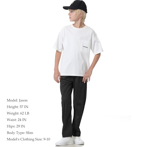 Boys Sweatpants Straight Leg Fit, Boy Athletic Joggers with Open Bottom and Drawstring Pockets for Sports Outdoors2