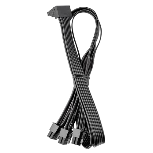 CableMod Basics C-Series 12VHPWR 90 Degree StealthSense PCI-e Cable for Corsair - Variant A (Black, 16-pin to Triple 8-pin, 60cm)