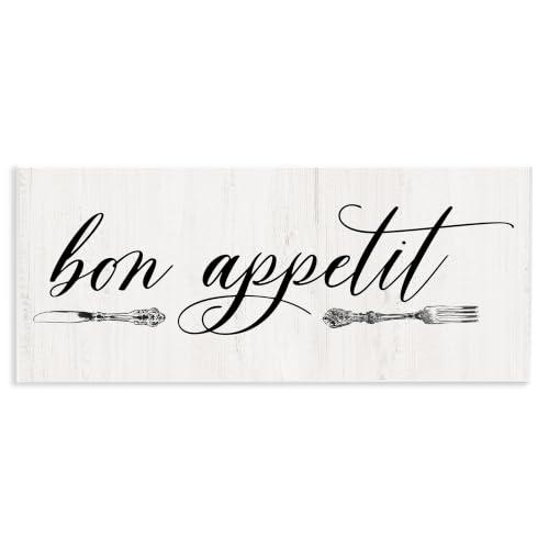 Vintage Bon Appetit Cutlery, 7 x 17 Inch Mounted Print on Wall Plaque