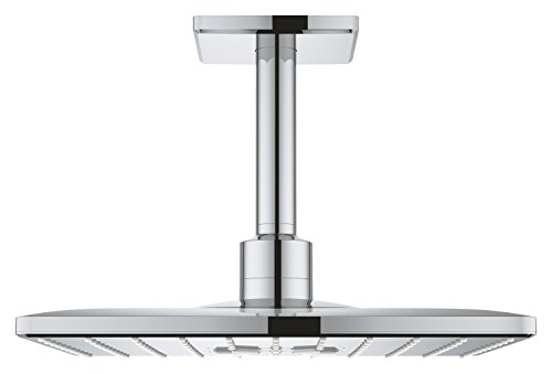 GROHE Rainshower 310 SmartActive CUBE Ensemble de Douche de Tête avec 2 Jets (Douche de Tête Montage Plafond 310 mm avec Bras 142 mm, Corps d’Encastrement...