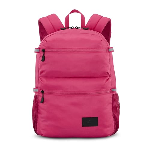 Image of High Sierra Everclass Backpack - Travel or Work Laptop Bookbag with 360 Reflectivity, Dual Water Bottle Pockets & Fits Laptops Up To 15.6 inch, One Size, ELECTRIC FUCHSIA