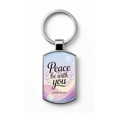 Image of Stylish Metal Keychains with Permanent Glossy Print - Inspirational Quotes & Spiritual Designs - Perfect Key chains for loved ones, Personal Use, Gifts & Return Gifts