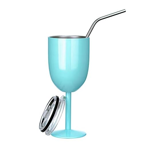 Amzyt Wine Glass Stainless Steel, Double Walled Design With Resistant Lid, Insulated Tumbler Keeps Cold For Hours, Unbreakable Food Grade Steel make Portable Outdoor Travel Goblet