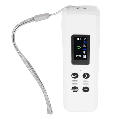 Odorkle Monitor de Calidad del Aire 3 en 1, Detector de Humedad y Temperatura de CO, Alerta de Vibración de Luz de Sonido para el Hogar, Coche, Oficina, Plantas, Mascotas, Blanco