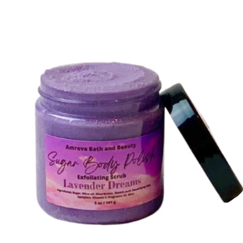 Amreva Bath And Beauty Exfoliating Body Scrub, Whipped Sugar Body Polish, (Lavender Dreams) #TOP23