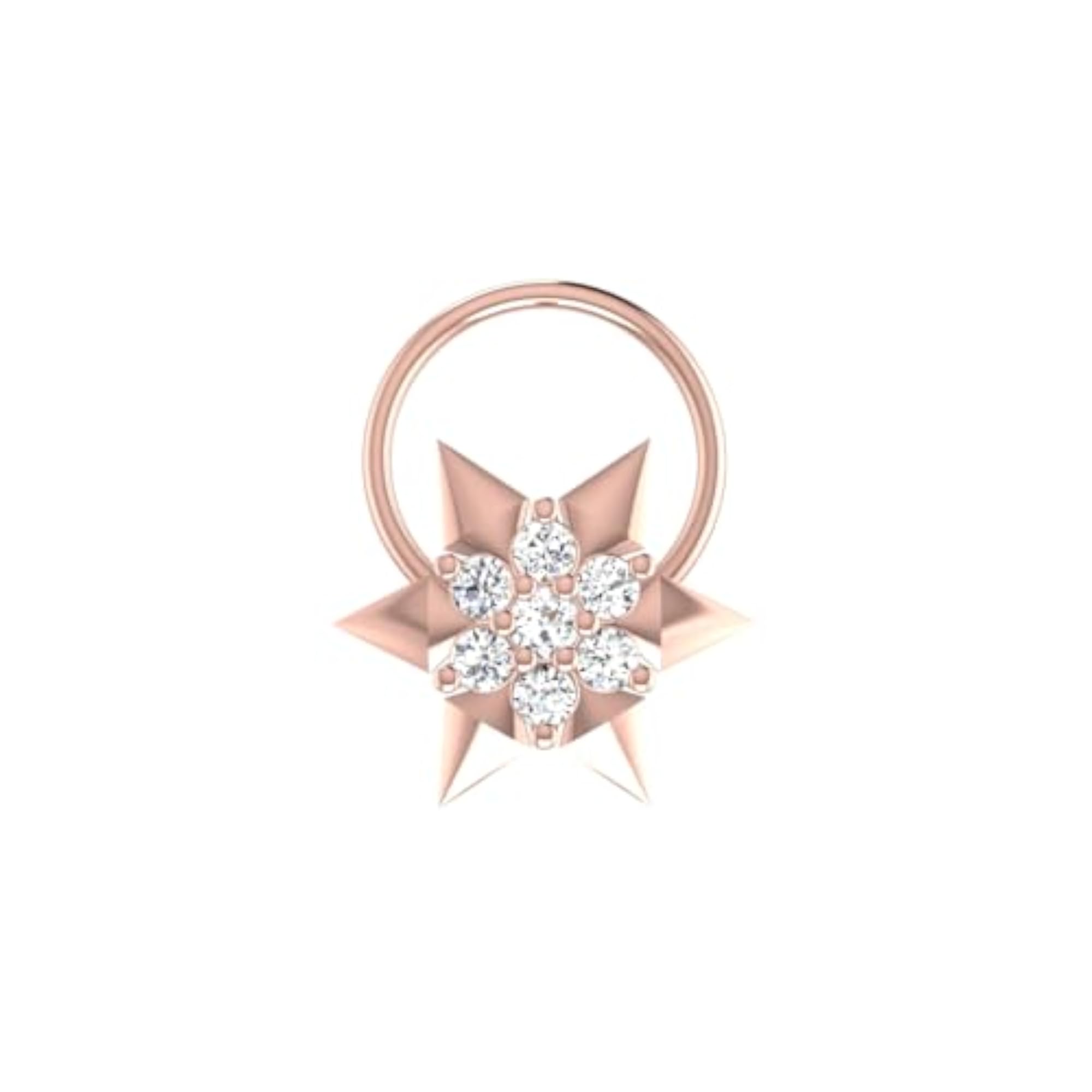 Women's 9K BIS Hallmarked Rose Gold Stud Nosering